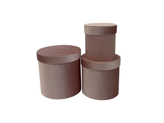 Box velvet champagne 3 pcs / set L：18x17.7cm M：15.7x15cm S：12.3x12.6cm