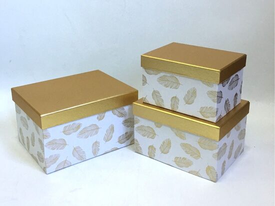 Flower Box 3S Square White 3 pcs / set L:26x21x15.5cm M:23x18x14cm S:20x15x12.5cm