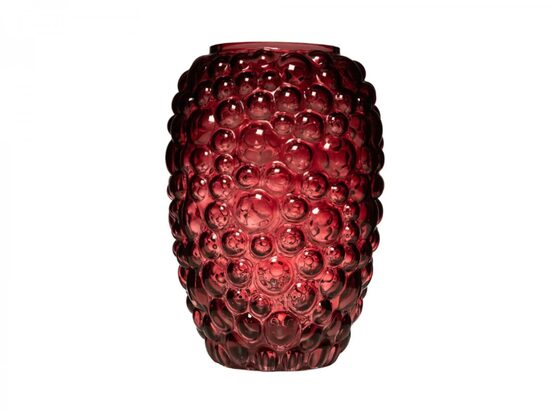 Glass Vase "Bibble"  Ø: 17 cm H: 24 cm Red