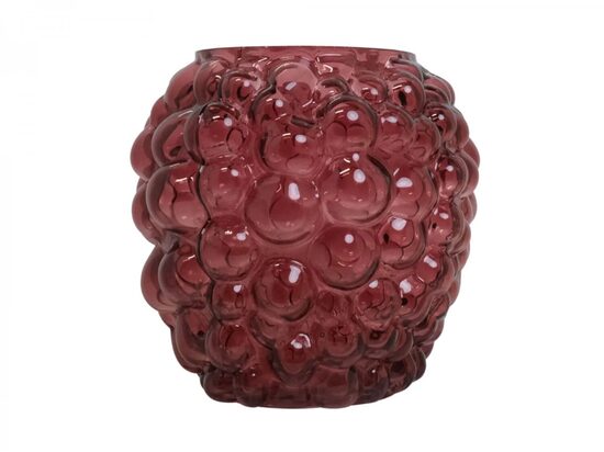 Glass Vase "Bibble"  Ø: 21 cm H: 19 cm Red