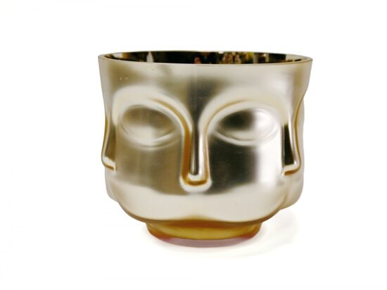 Vase/ Flowerpot Gold Ø: 17 cm H: 16 cm